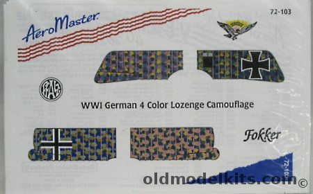 Aero Master 1/72 WWI German 4 Color Lozenge Camouflage Decals, 72-103 plastic model kit